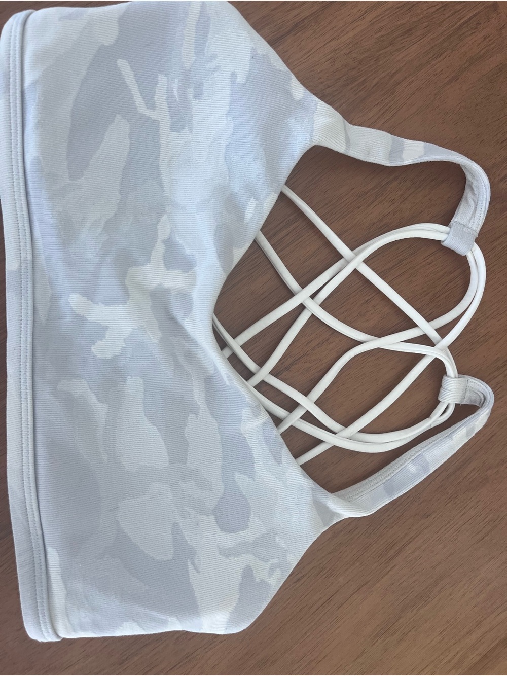 lululemon athletica White Camo Strappy Back Sports Bra